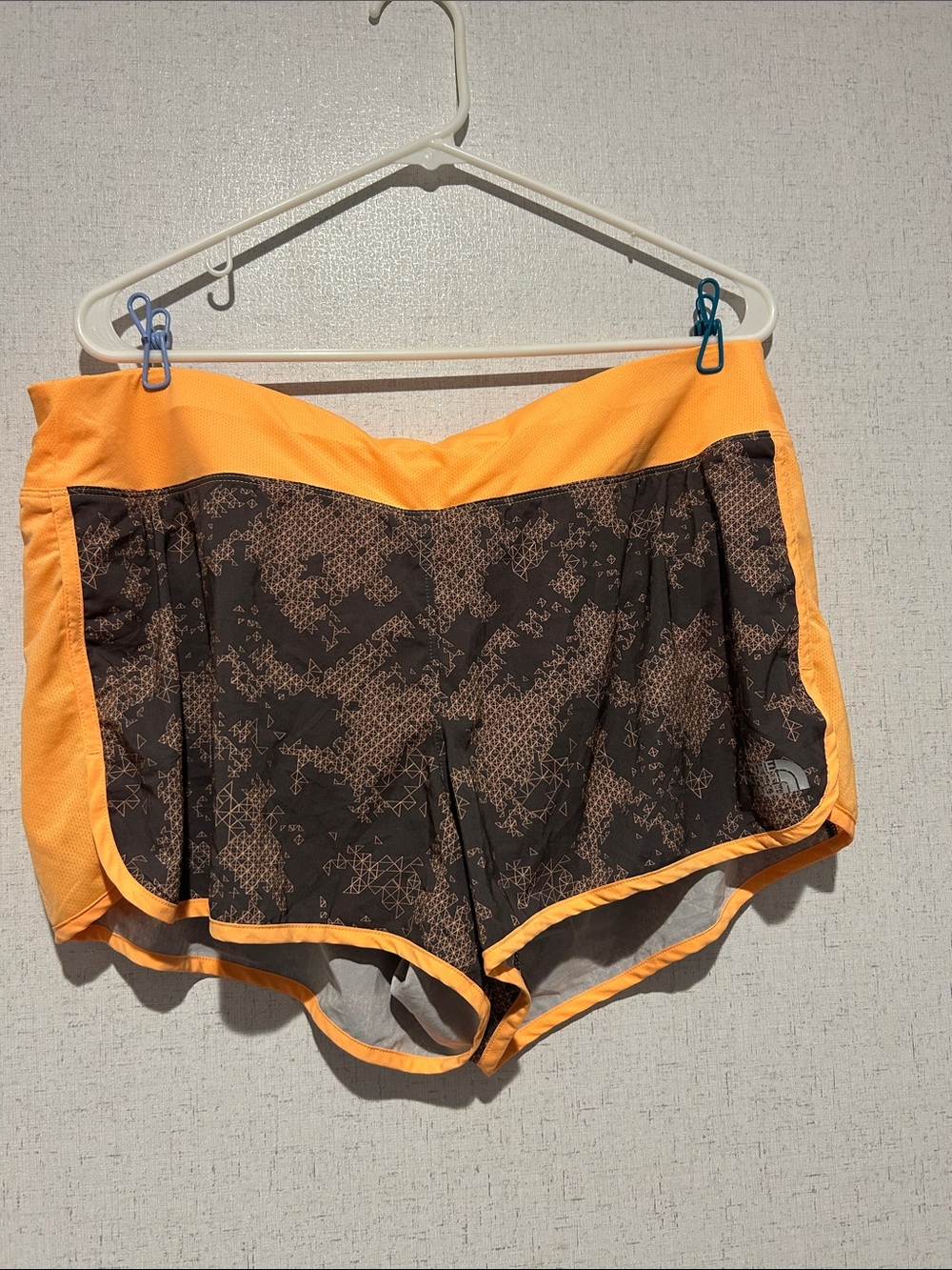The North Face Women's Orange & Brown Patterned Athletic Shorts